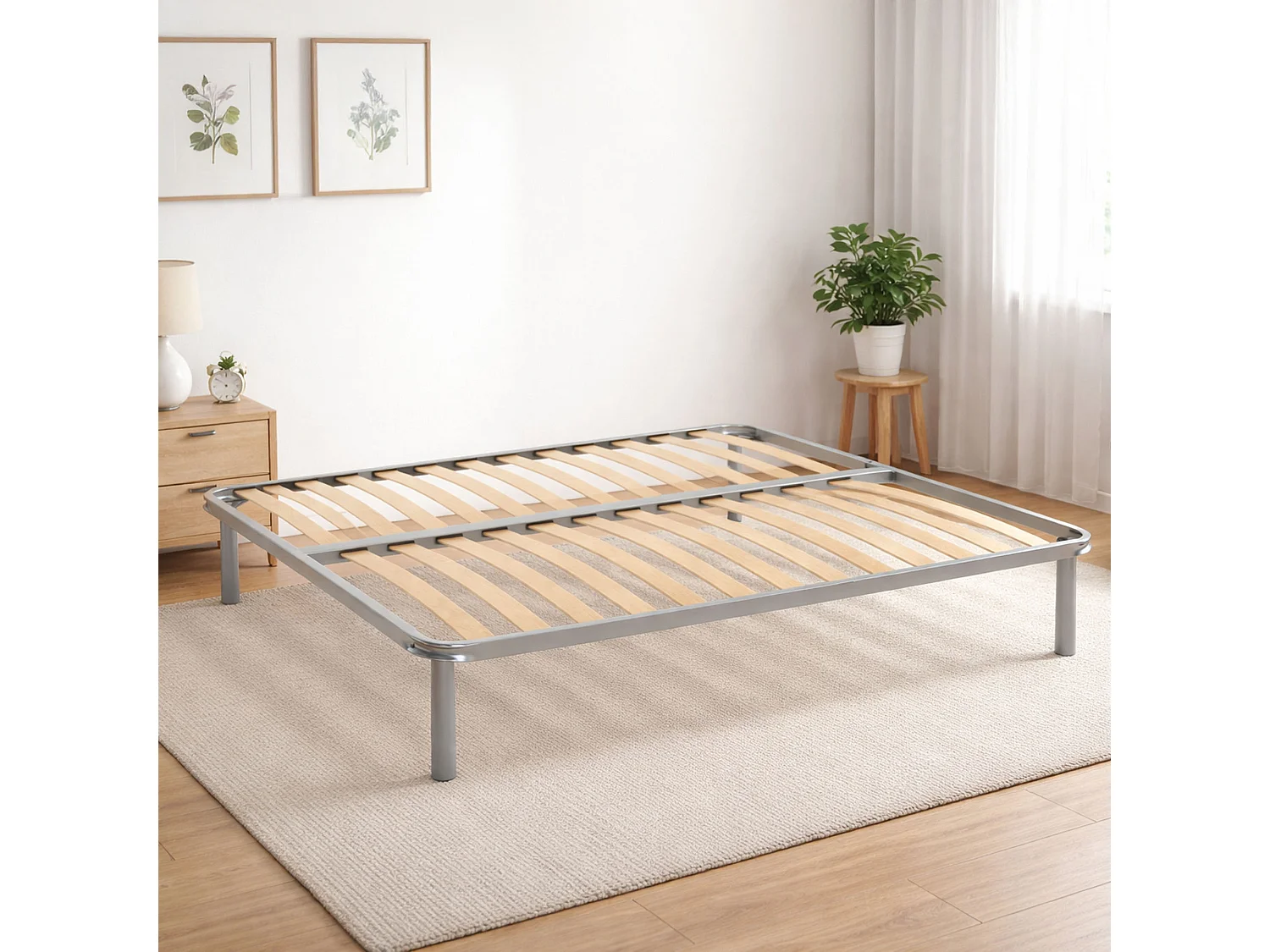 Sommier double Dgome, Sommier orthopédique en contreplaqué de bouleau avec 13 lattes, 100% Made in Italy, 180x190h 34 cm