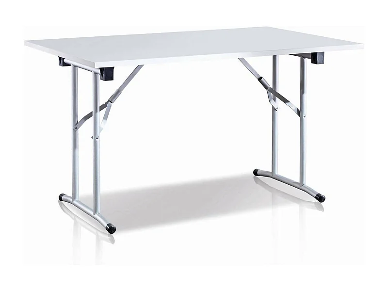 Tavolo Pieghevole Aliena, 6 Posti Made in Italy, 75x125x80h cm Argento