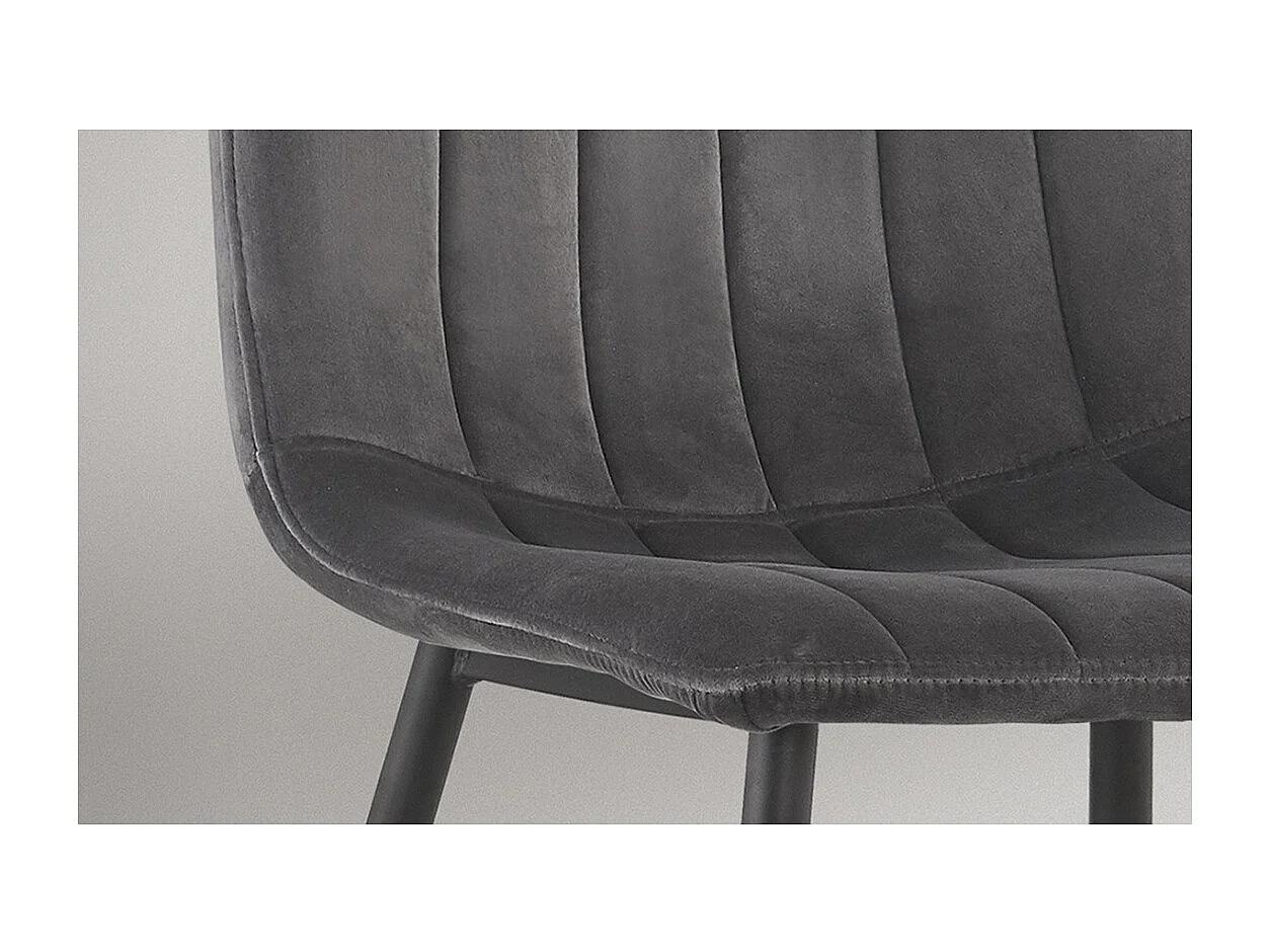 Cadeira BRUCE Veludo Cinza, dimensões: H86 x L45 x P55 cm, ideal para uma sala de jantar design e moderna.