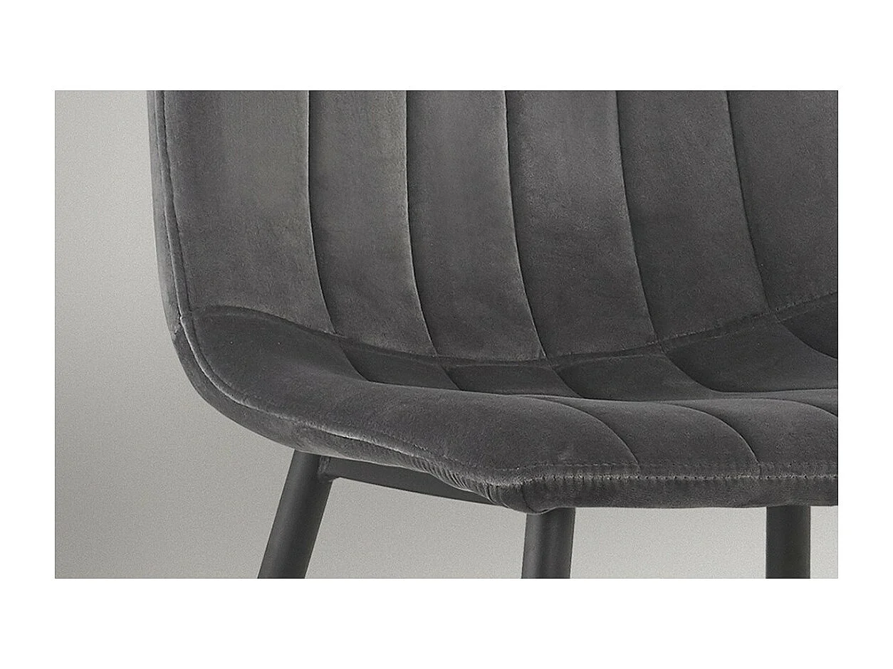 Stoel BRUCE Velours Grijs, afmetingen: H86 x B45 x D55 cm, ideaal voor een modern en design eetkamer.