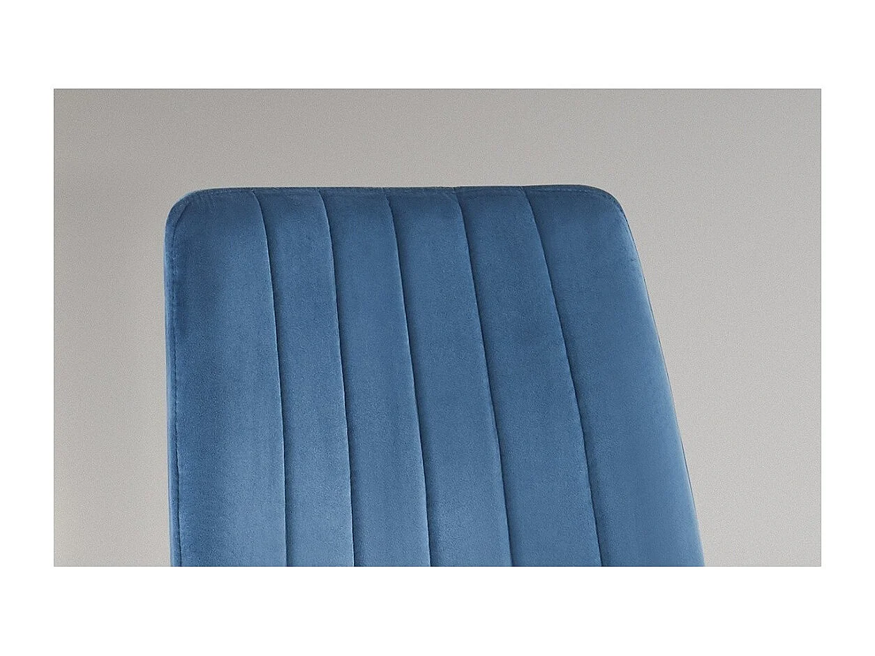 Cadeira BRUCE Veludo Azul, dimensões: A86 x L45 x P55 cm, ideal para uma sala de jantar design e moderna.