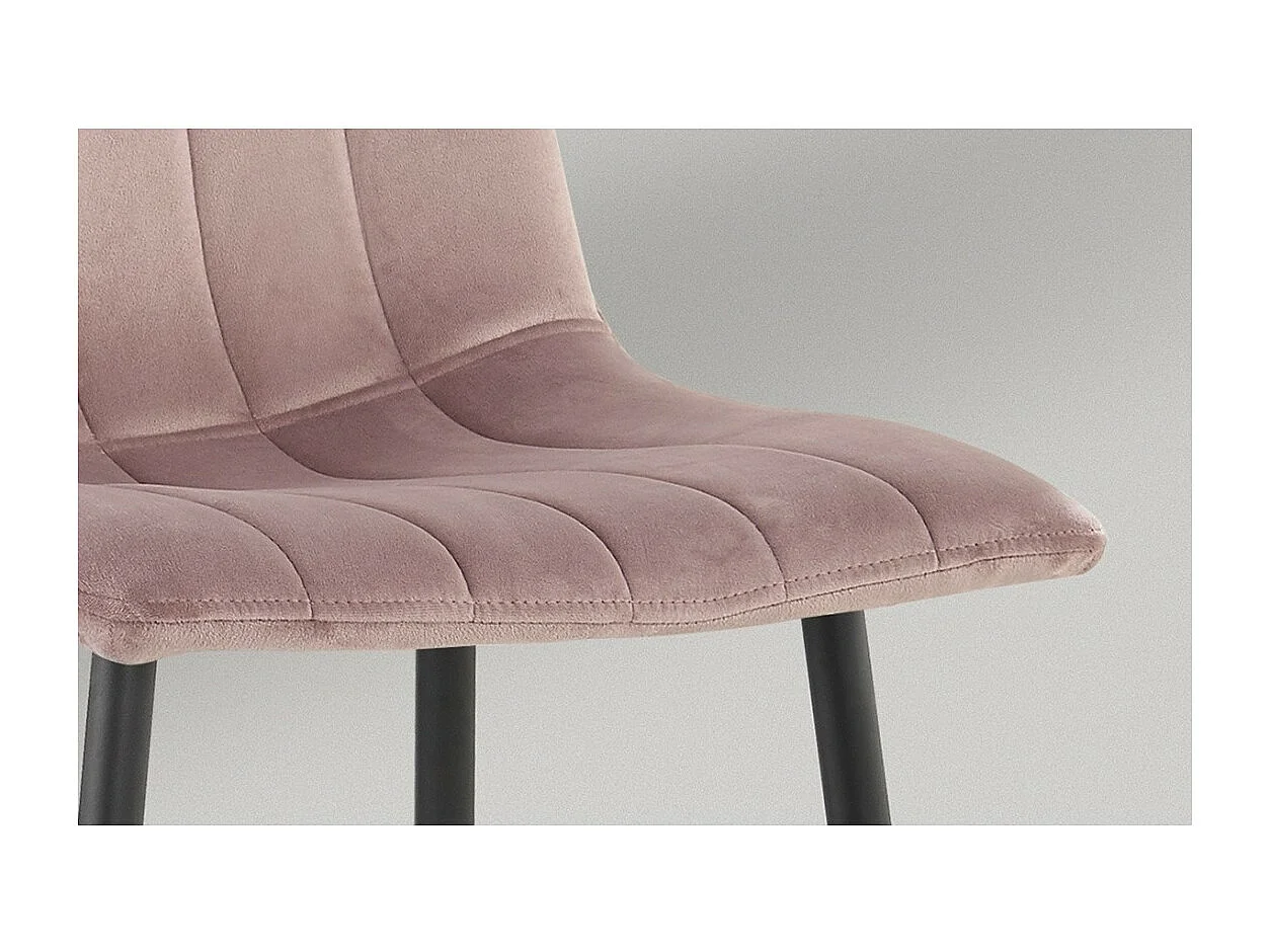 Chaise BRUCE Velours Rose, dimensions: H86 x L45 x P55 cm, idéal pour une salle à manger design et moderne