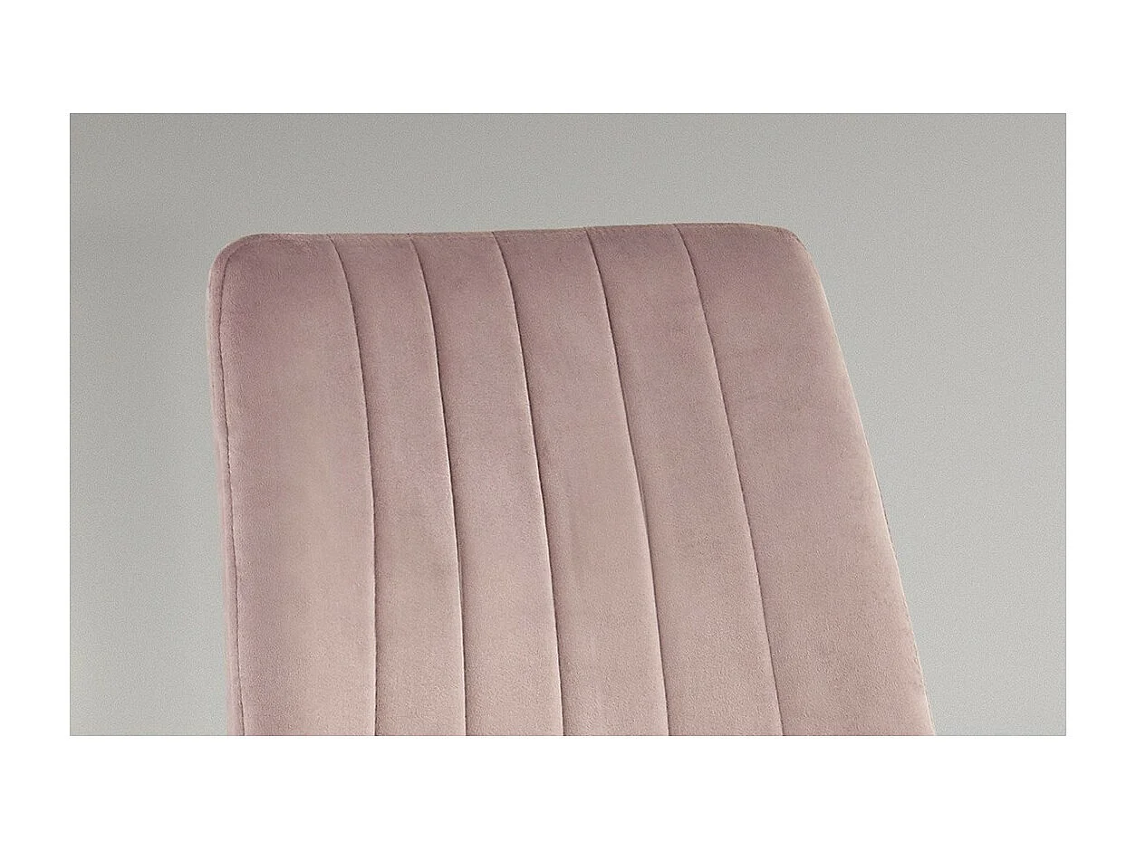 Chaise BRUCE Velours Rose, dimensions: H86 x L45 x P55 cm, idéal pour une salle à manger design et moderne