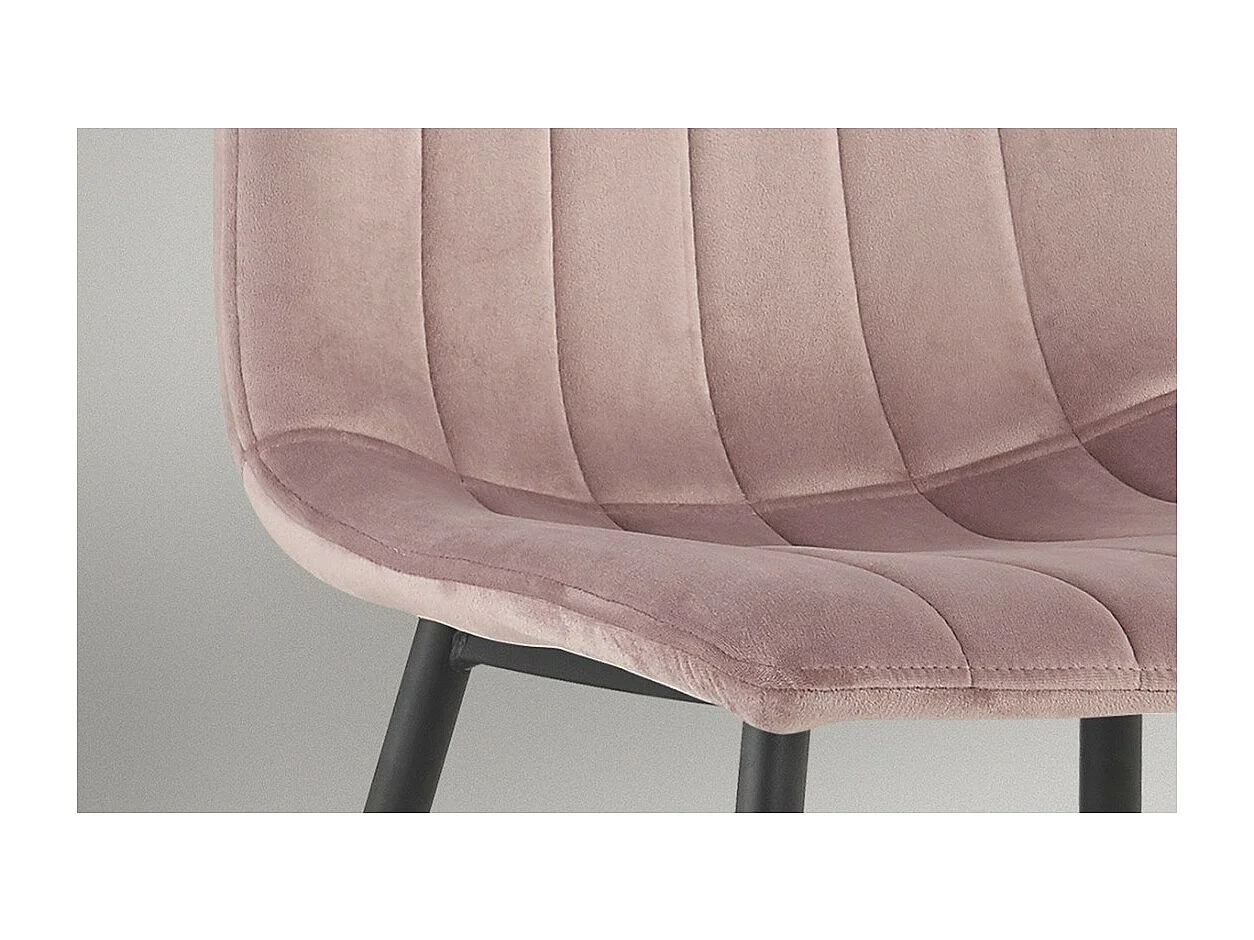 Chaise BRUCE Velours Rose, dimensions: H86 x L45 x P55 cm, idéal pour une salle à manger design et moderne