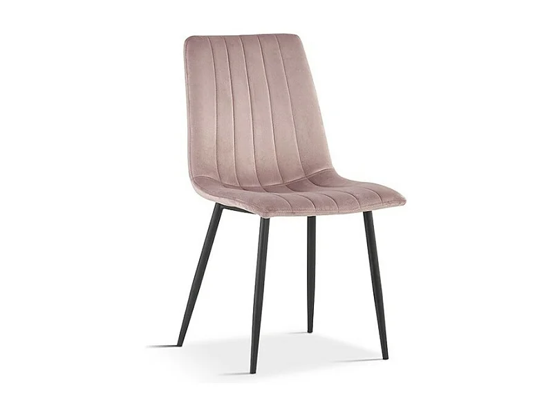 Stuhl BRUCE Samt Rosa, Maße: H86 x B45 x T55 cm, ideal für ein modernes und designorientiertes Esszimmer.