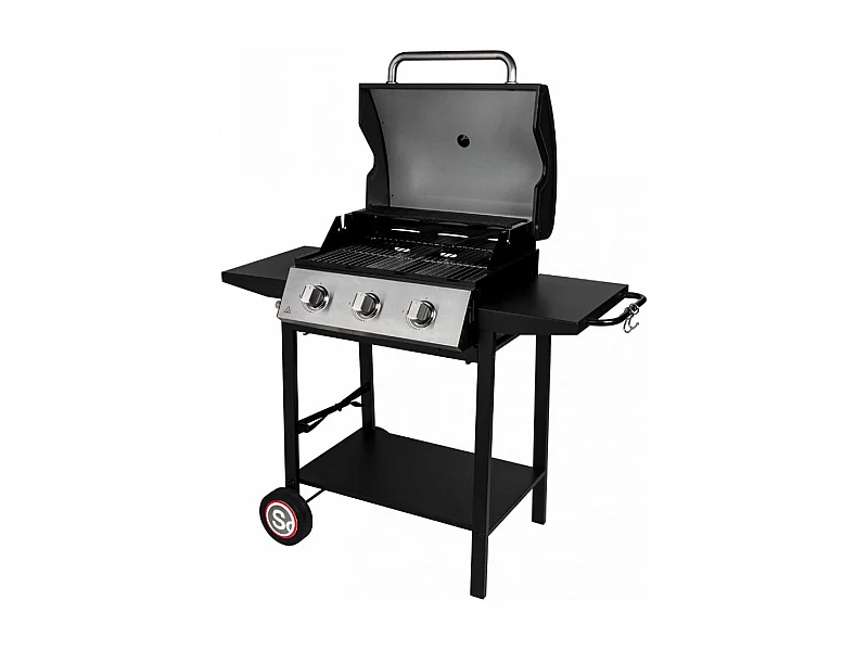 Somagic Barbecue gaz sur pied 3 feux 10.500w noir - 335541