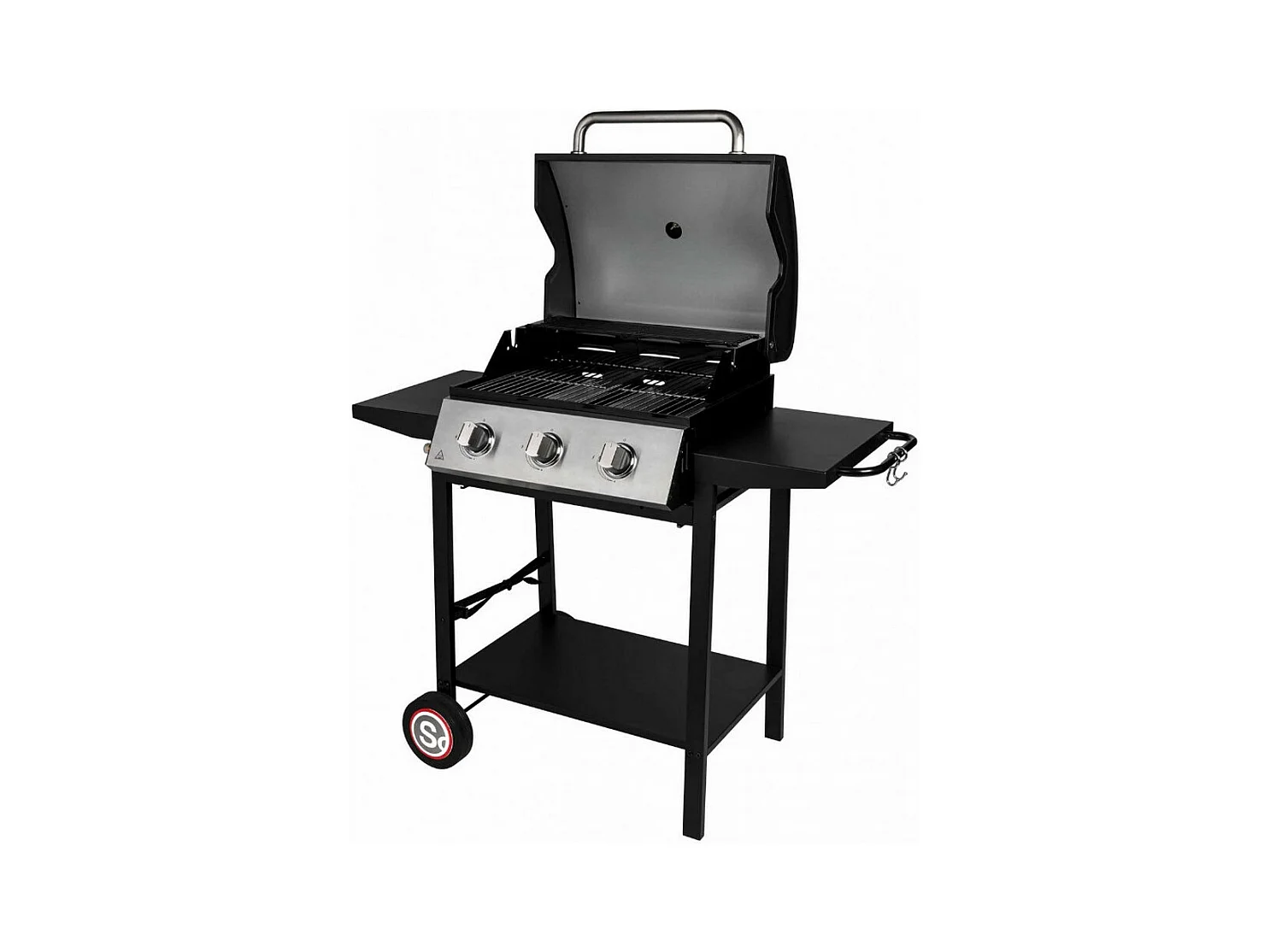 Somagic Barbecue gaz sur pied 3 feux 10.500w noir - 335541