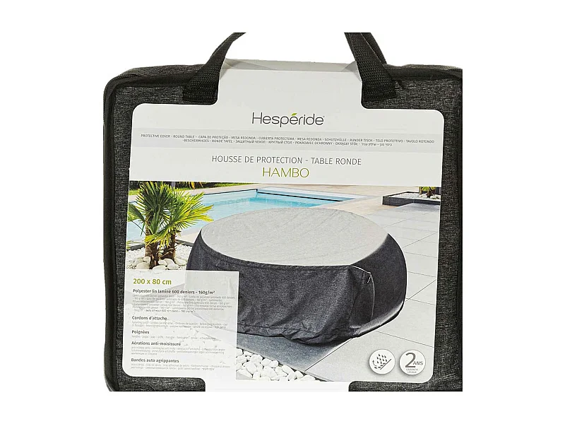 Housse pour table ronde extérieure Hambo - Ø 200 x 80 cm - Hespéride