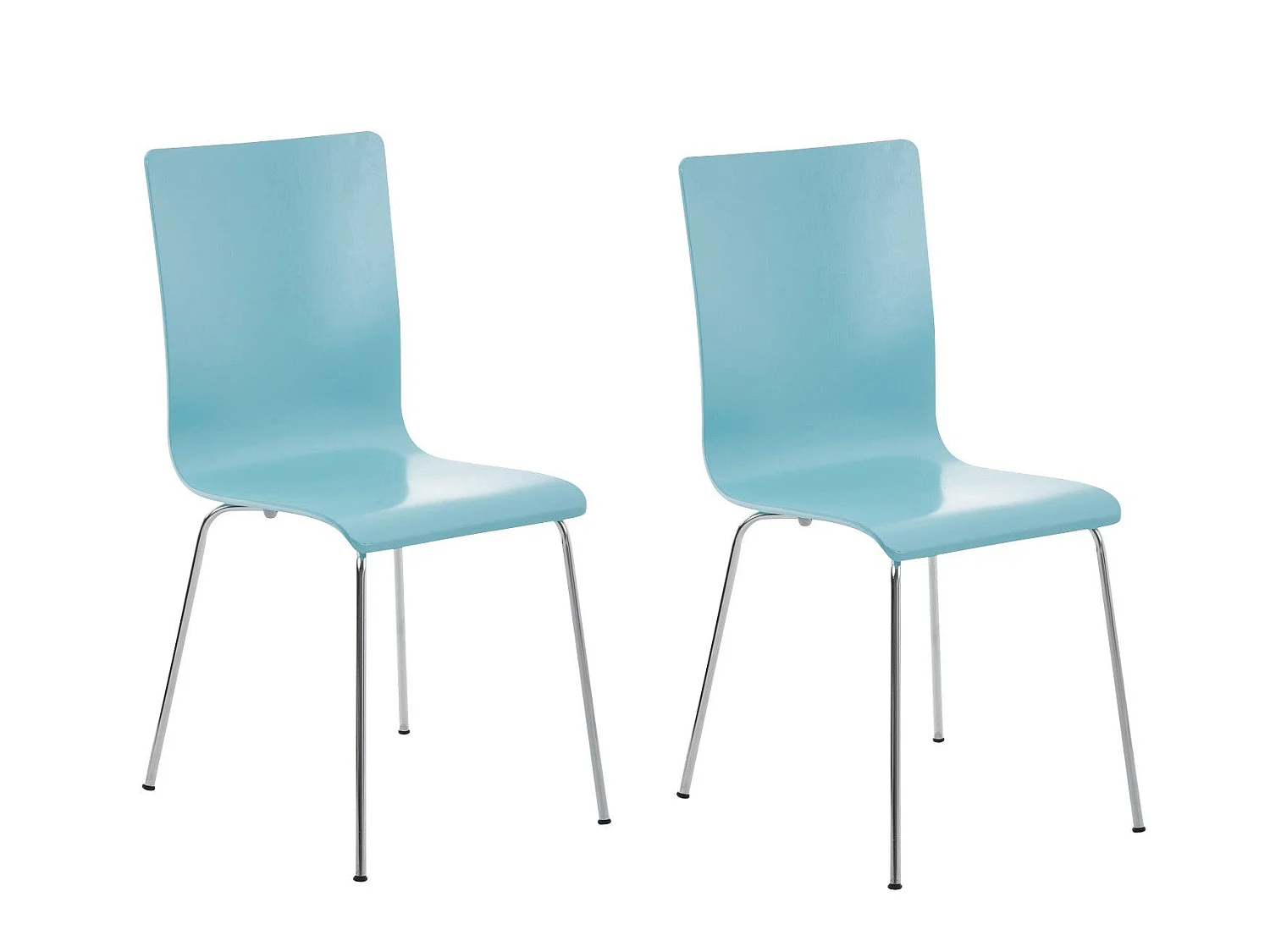 Lot de 2 chaises de cuisine en bois bleu et métal CDS10064