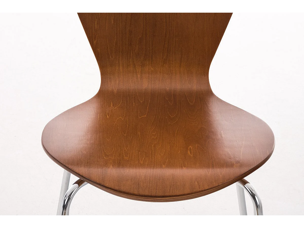 Lot de 2 chaises de séjour bureau en bois marron et métal CDS10013