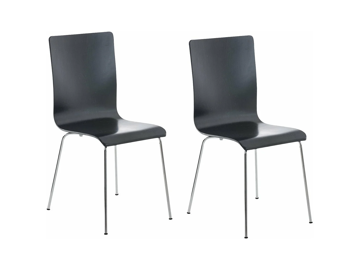 Lot de 2 chaises de cuisine en bois noir et métal CDS10067