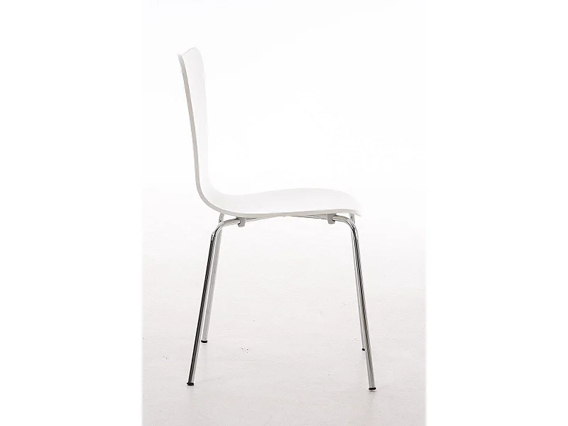 Lot de 2 chaises de séjour bureau en bois blanc et métal CDS10007