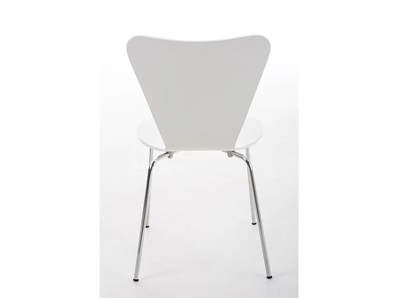 Lot de 2 chaises de séjour bureau en bois blanc et métal CDS10007