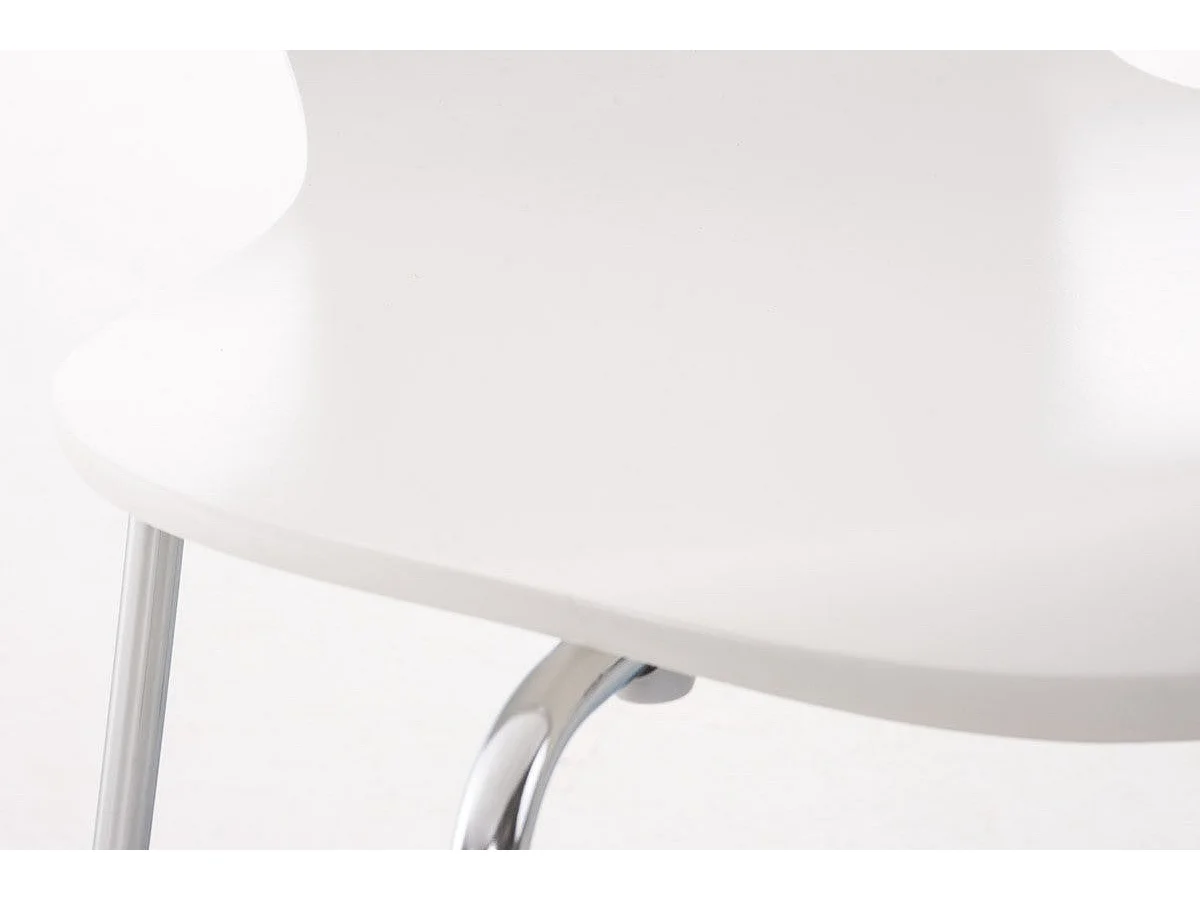 Lot de 2 chaises de séjour bureau en bois blanc et métal CDS10007