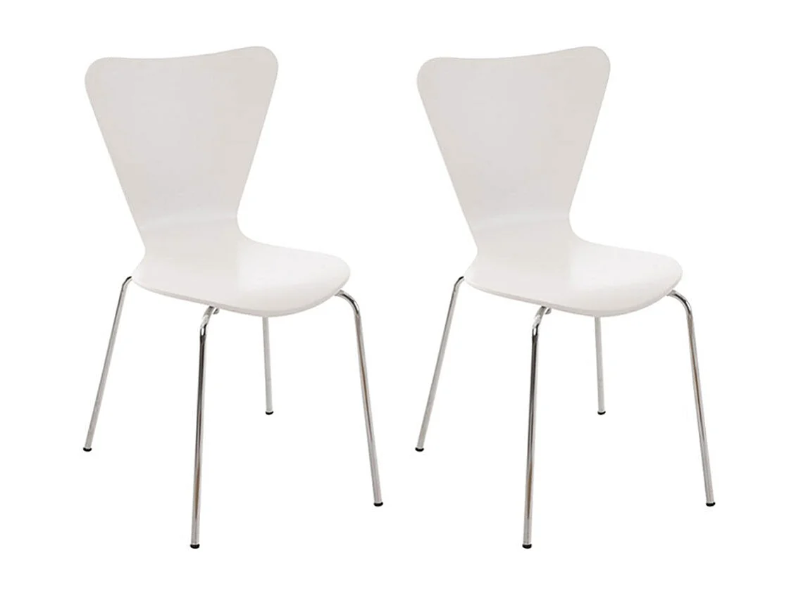 Lot de 2 chaises métal blanche 46 x 47 x 81 cm CDS10007