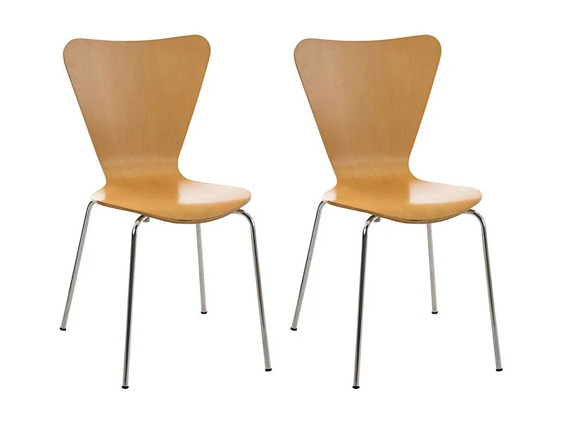 Lot de 2 chaises de séjour bureau en bois et métal CDS10008