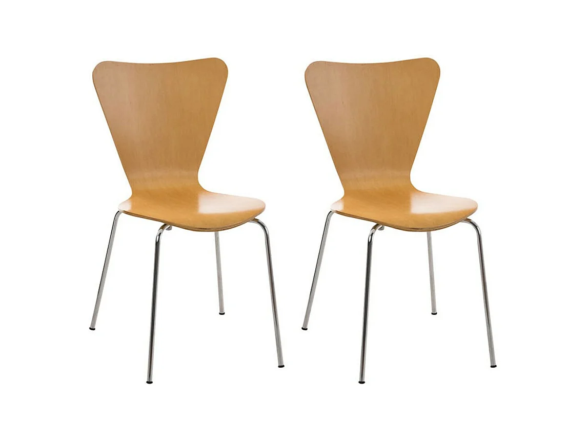 Lot de 2 chaises de séjour bureau en bois et métal CDS10008