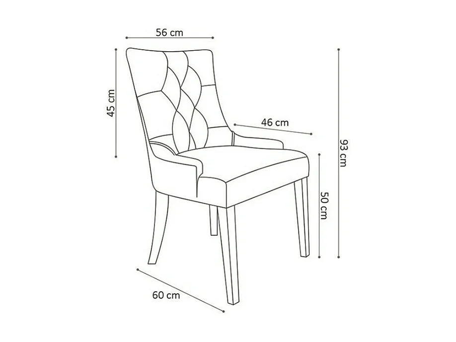 Chaise ROYA Tissu rose, dimension H93 x L56 x P60, idéal pour votre cuisine ou salle à manger