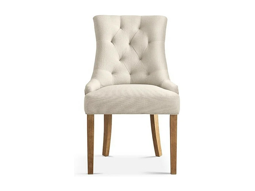 Chaise ROYA – Tissu sable – Pieds bois – H93 x L56 x P60 cm