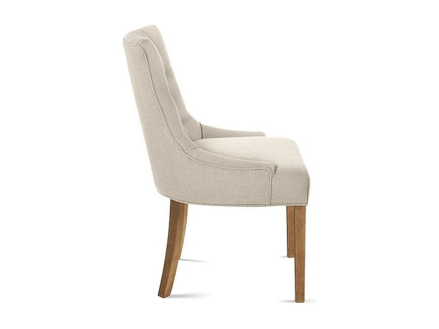 Chaise ROYA – Tissu sable – Pieds bois – H93 x L56 x P60 cm