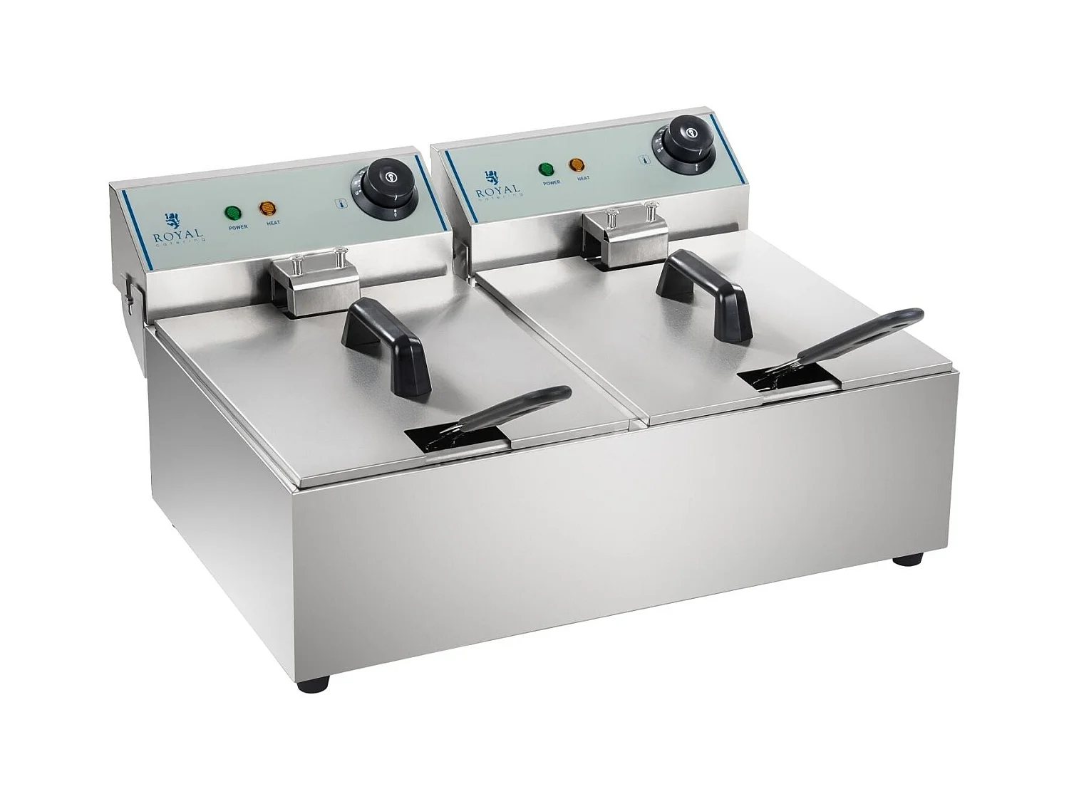Friggitrice inox professionale 2 vasche 10 litri vasca estraibile 3614010