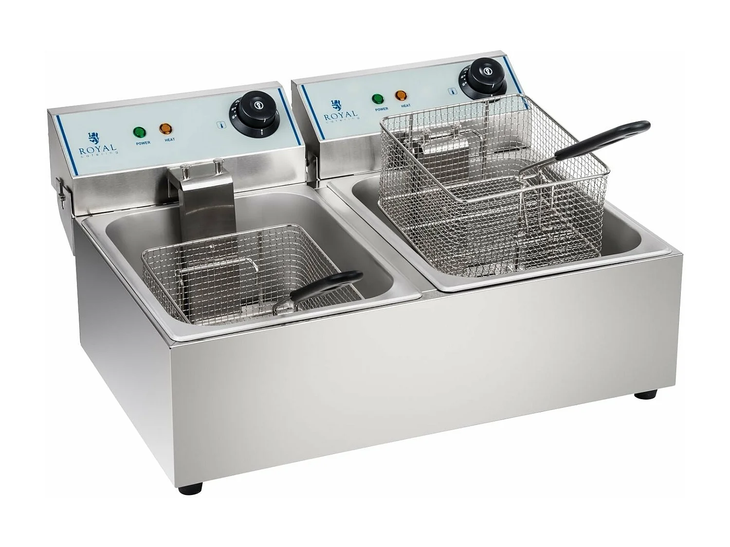 Friggitrice inox professionale 2 vasche 10 litri vasca estraibile 3614010