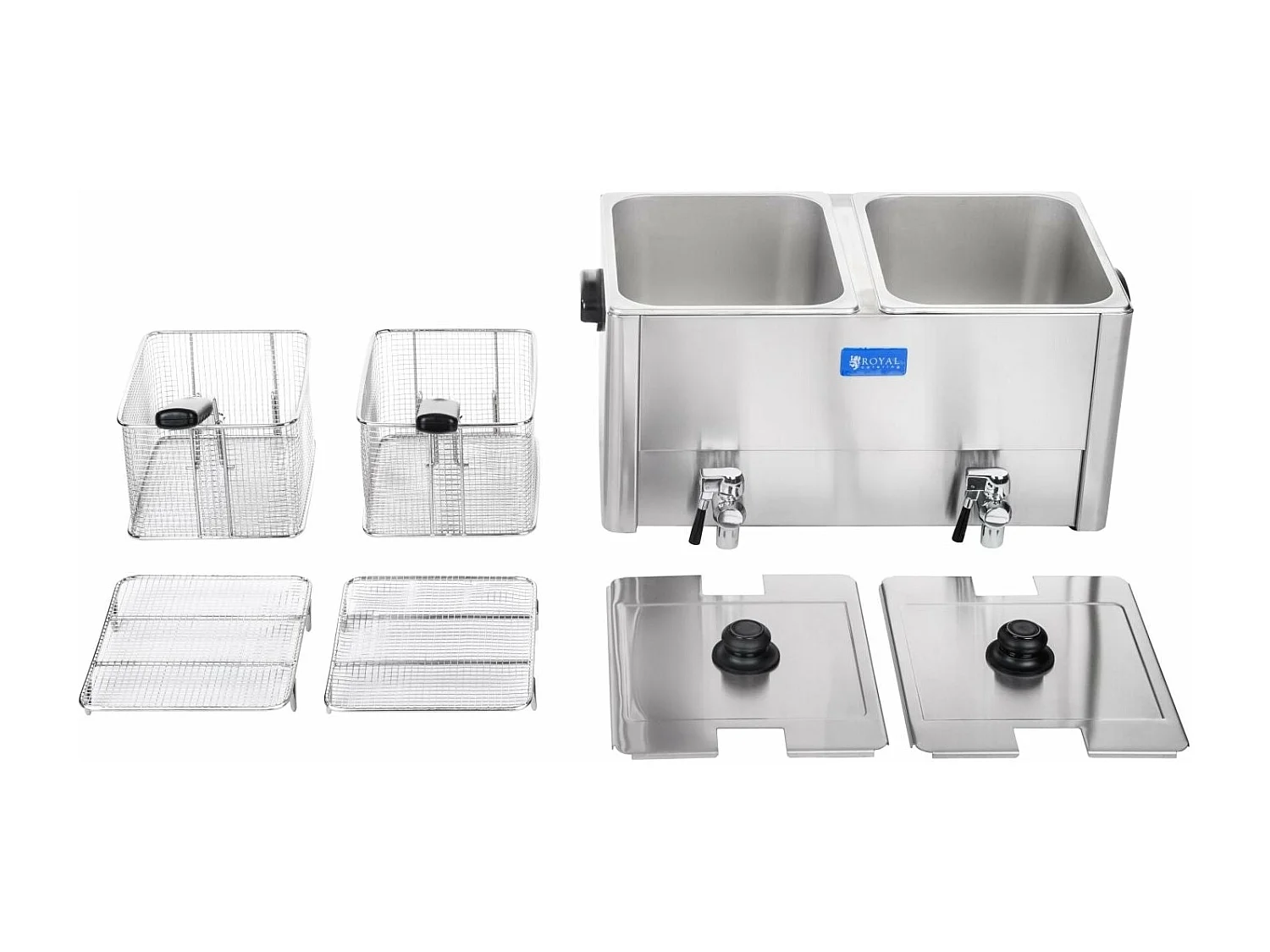 Friteuse acier inox 2 argenté 47 x 60 x 38 cm 3614021