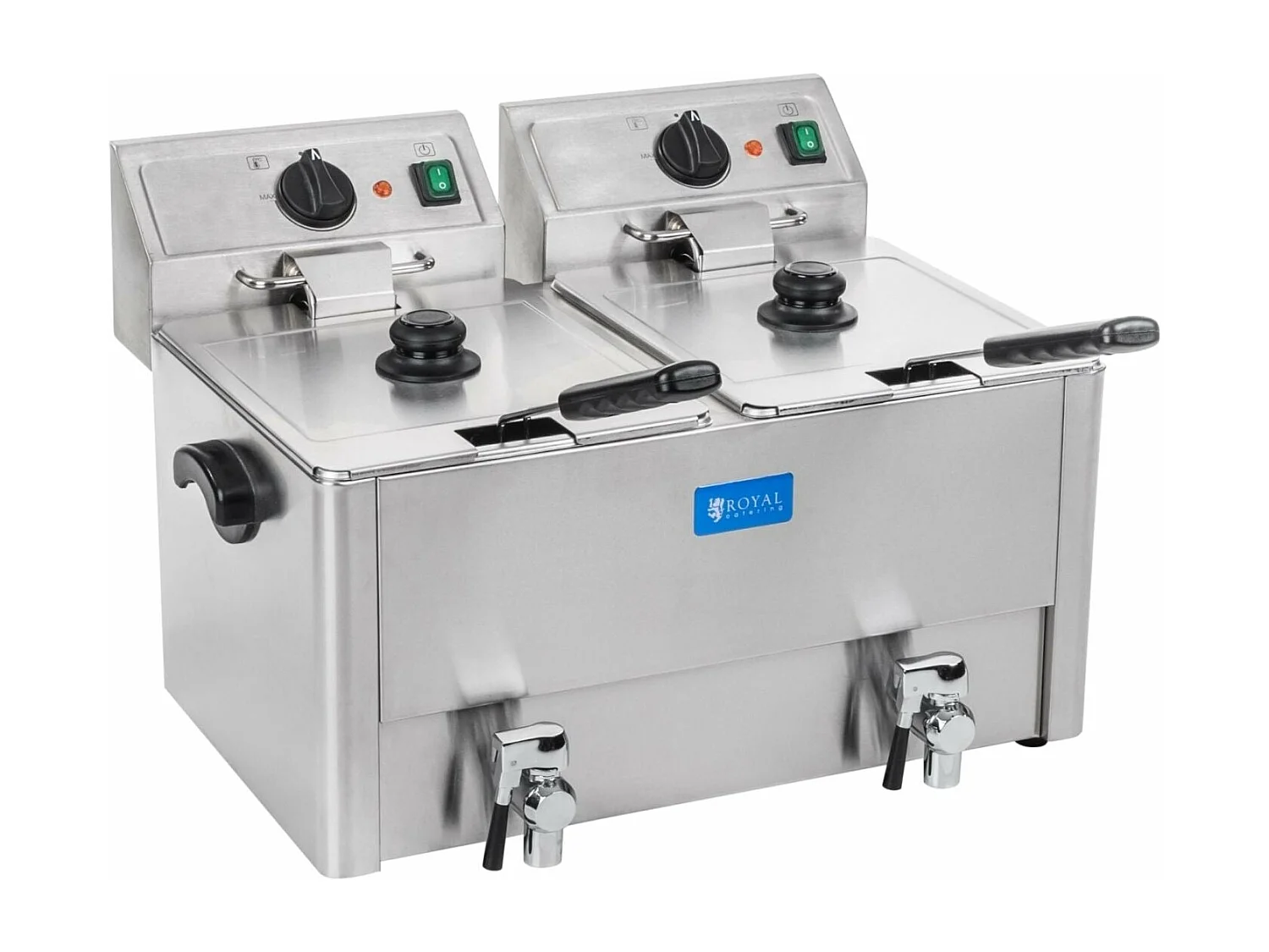 Friggitrice in acciaio inox 2 vasche vasca estraibile 13 litri con termostato professionale EGO timer 3614021