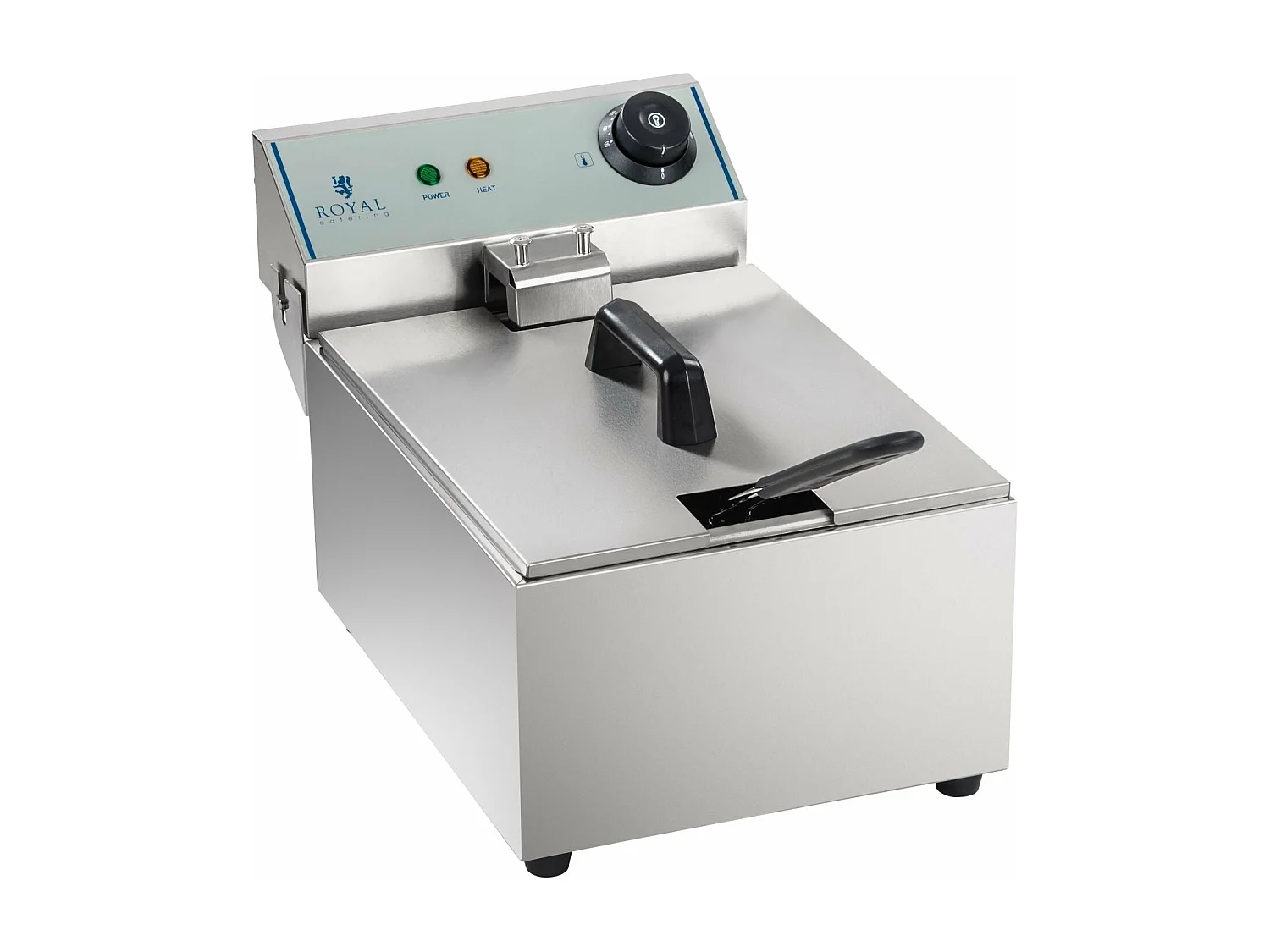 Fritadeira em aço inox 1 bandeja 10 litros tanque removível profissional 3614005