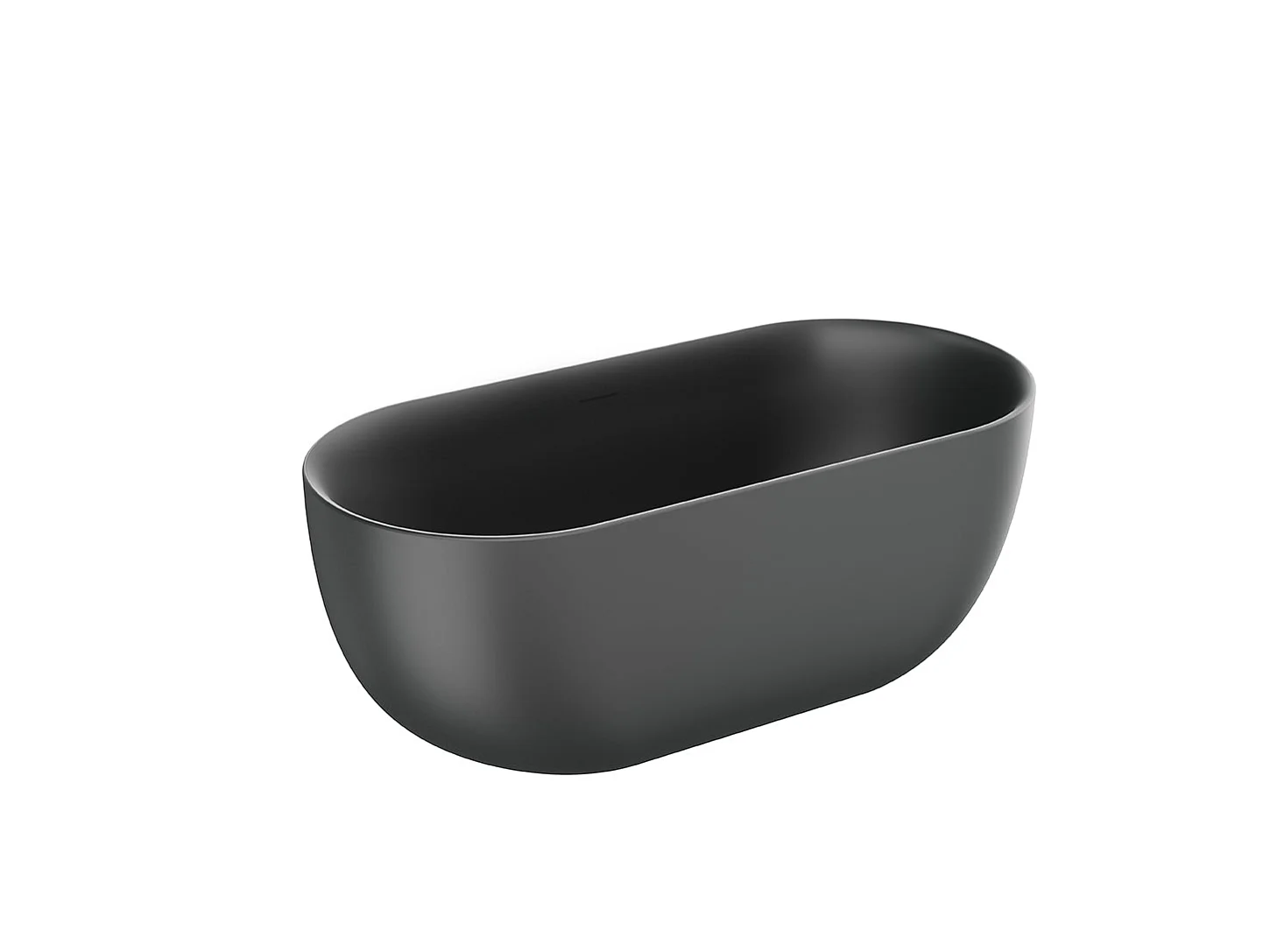 Freistehende Badewanne LISBON SCHWARZ MATT 160 cm