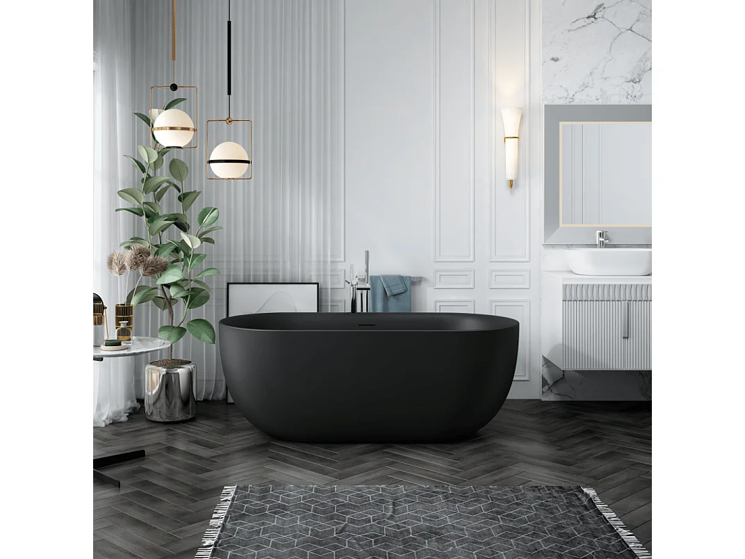 Bañera exenta LISBON negro  150 cm Mate
