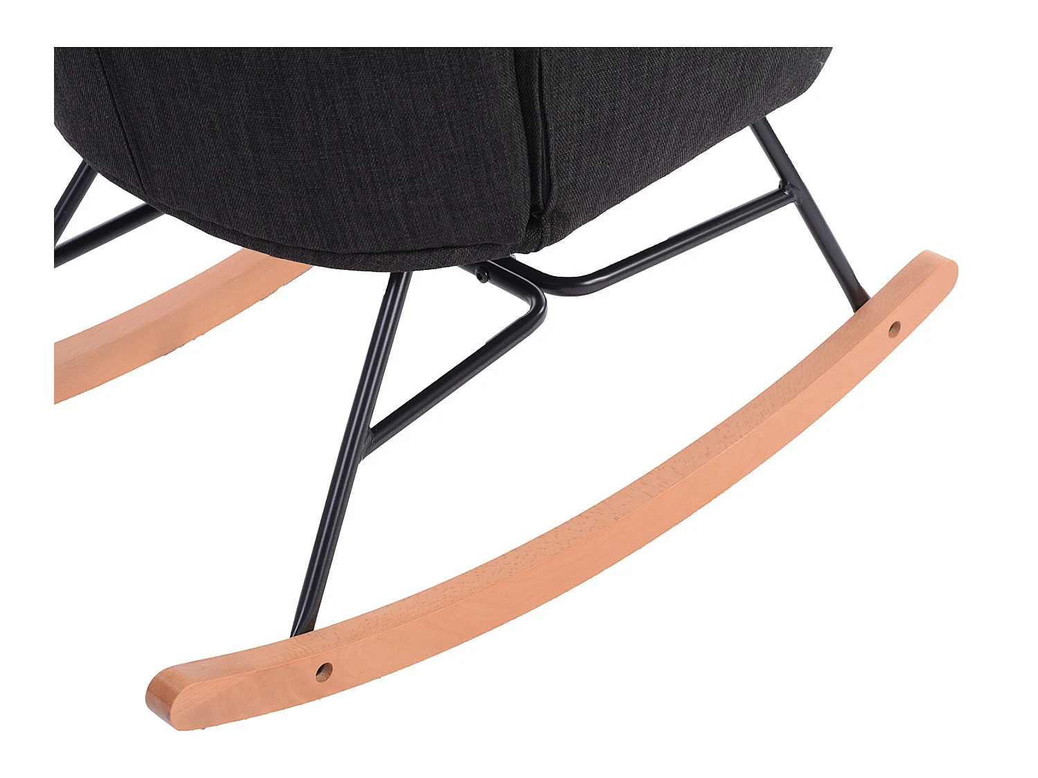 MEUBLES COSY Fauteuil à Bascule Allaitement Scandinave Chaise Loisir et Repos en Tissu Patchwork avec Pieds en E' Bois Métal pour Salon, Chambre, Le Balcon