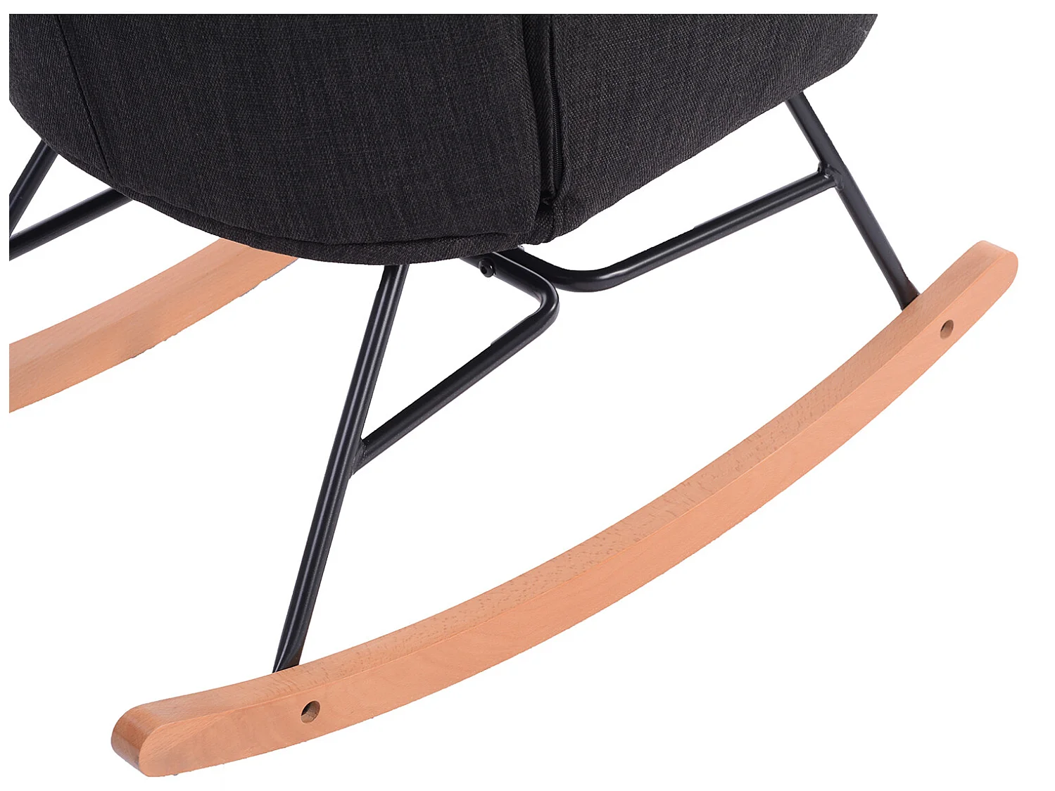 MEUBLES COSY Fauteuil à Bascule Allaitement Scandinave Chaise Loisir et Repos en Tissu Patchwork avec Pieds en E' Bois Métal pour Salon, Chambre, Le Balcon