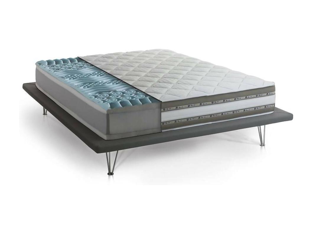 Colchão duplo Dmirant, colchão Memory Foam e Gel com 9 zonas diferenciadas, 100% Fabricado na Itália, Antiácaro e Hipoalergênico, 160x200h27 cm