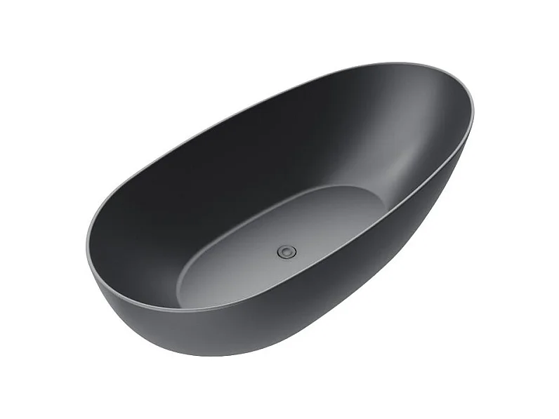 Freistehende Badewanne FLORIDA SCHWARZ MATT 180 cm