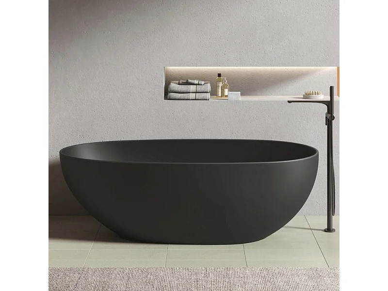 Baignoire îlot design ovale FLORIDA noir mat 180 cm
