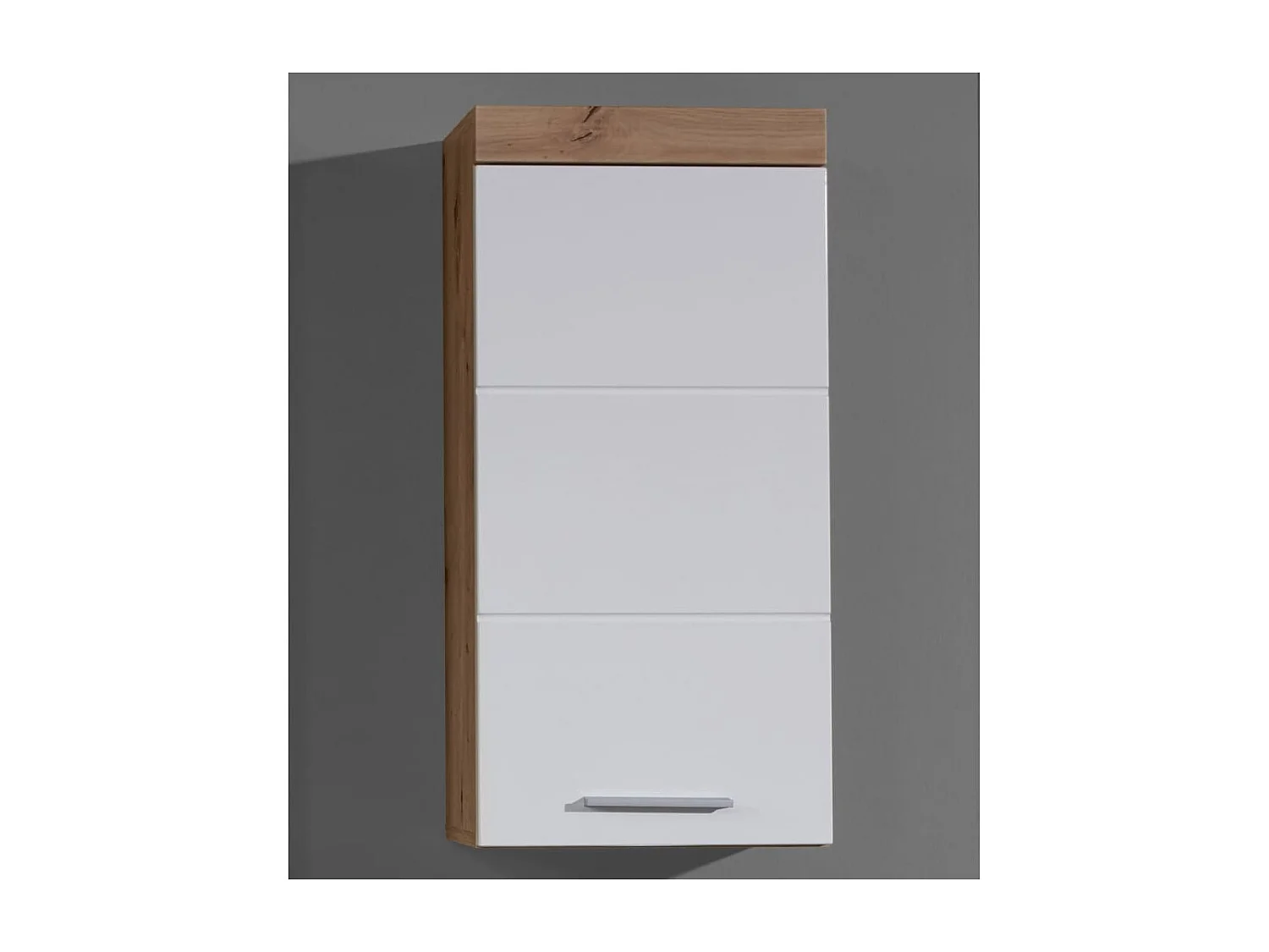 Armoire murale de salle de bain Amanda Blanc et chêne noueux