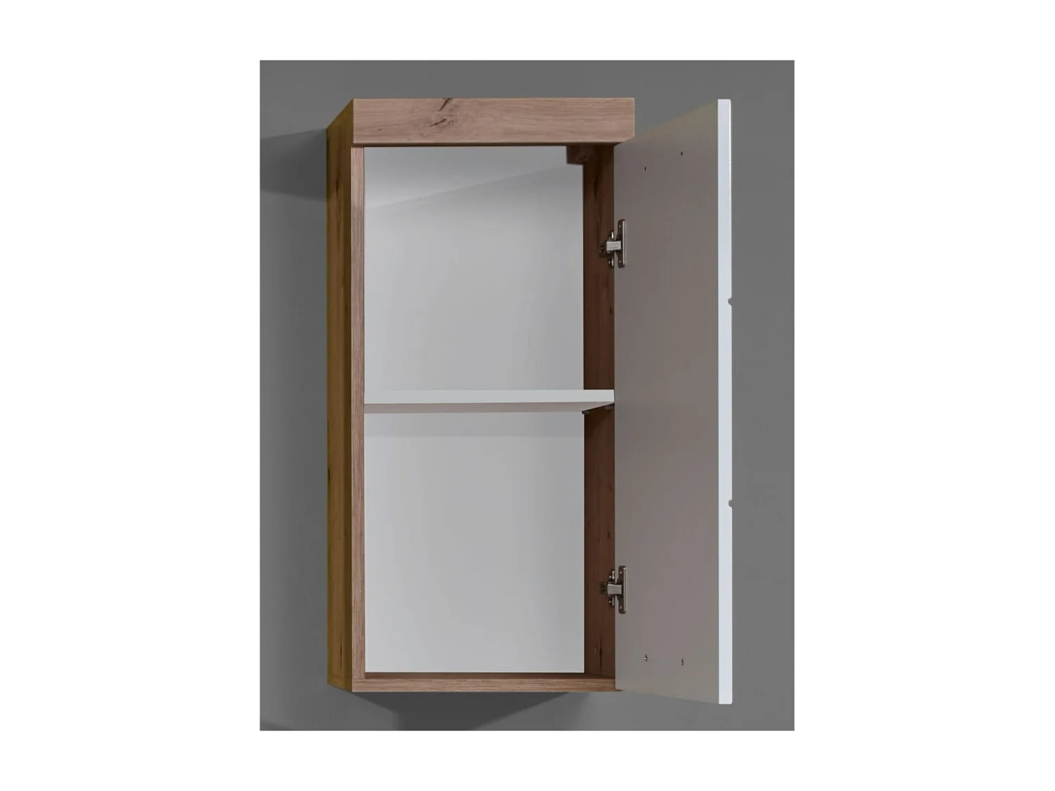 Armoire murale de salle de bain Amanda Blanc et chêne noueux