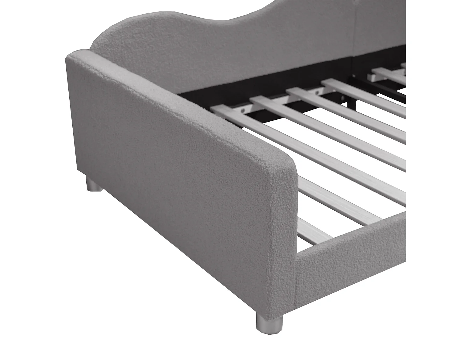 Sofá cama de 90x200 cm en tejido de rizo francés - con somier - Gris