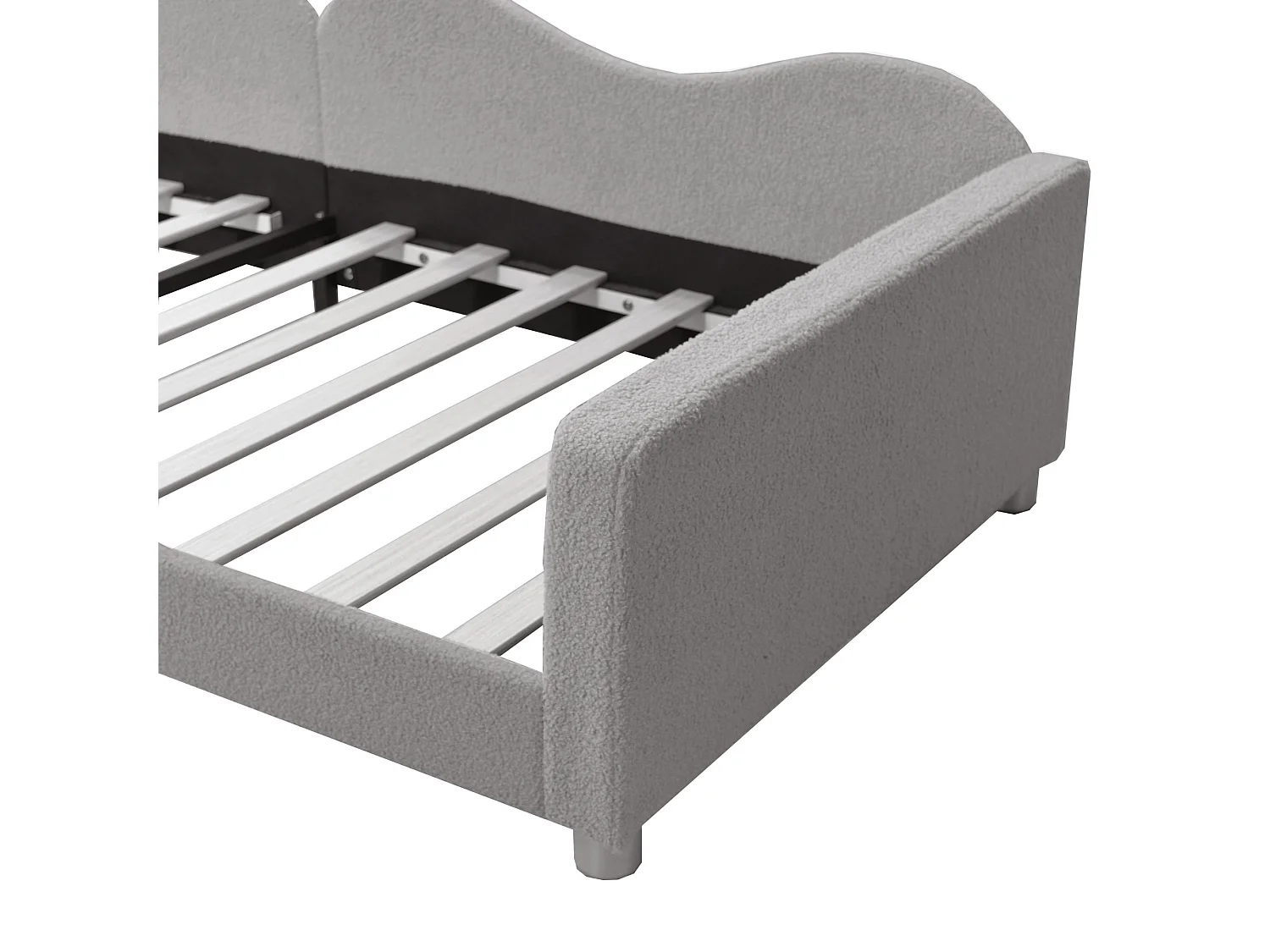 Sofá cama de 90x200 cm en tejido de rizo francés - con somier - Gris