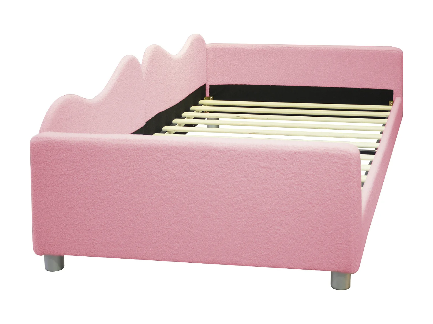 Dagbed 90x200cm in French Terry stof - met lattenbodem - Roze