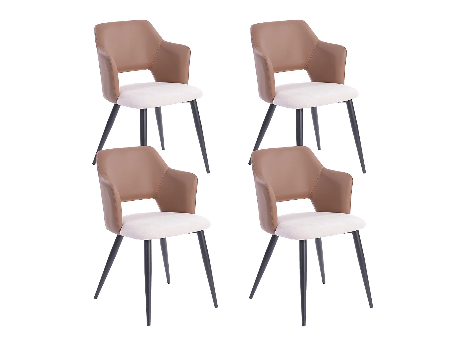 Lot de 4 chaise de salle à manger fauteuil de table industriel,akanji