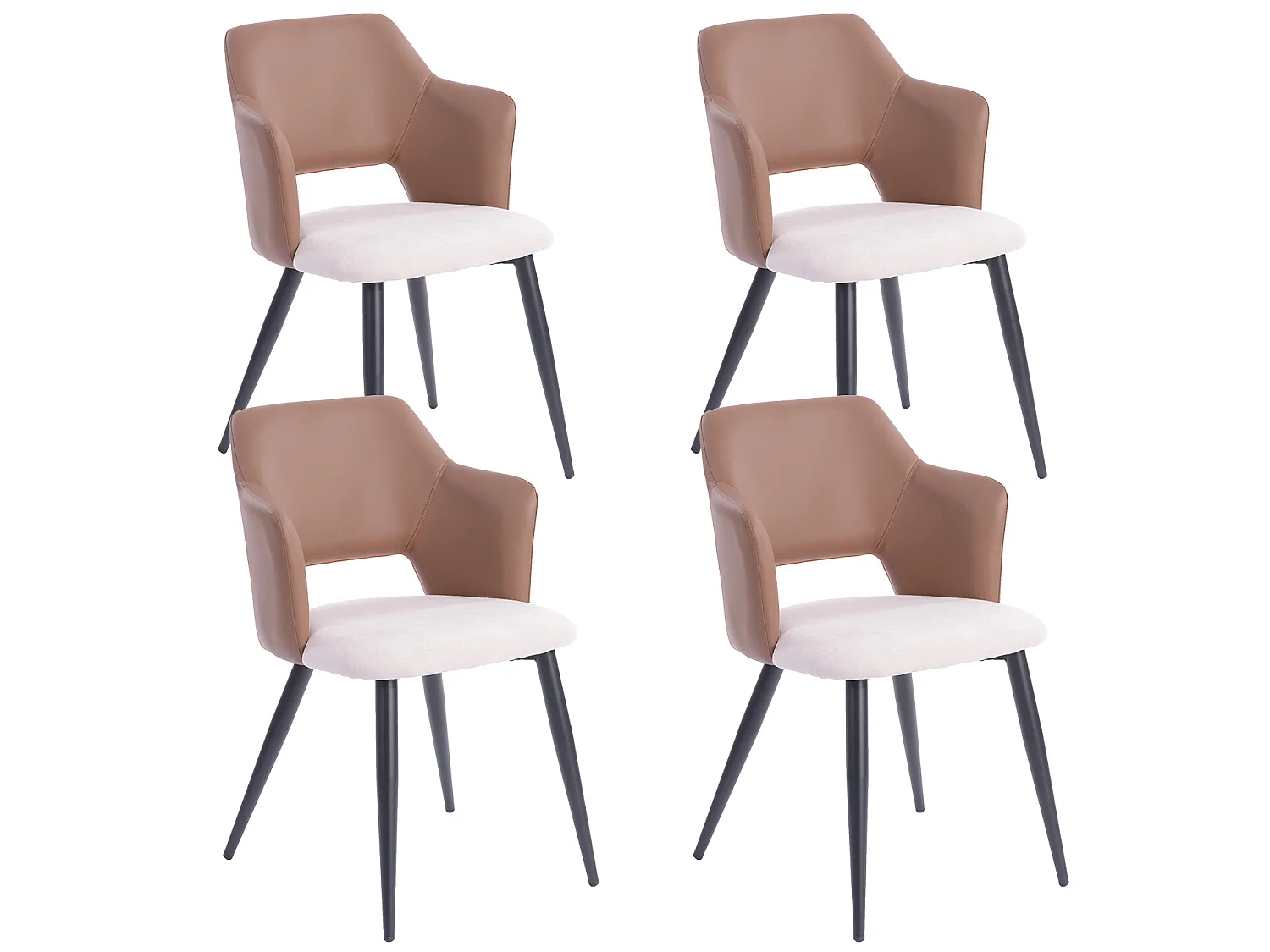 Lot de 4 chaise de salle à manger fauteuil de table industriel,akanji