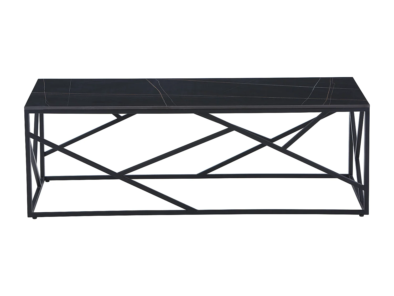 Tavolino in ceramica e Metallo Effetto marmo Nero - MELRONE di PASCAL MORABITO