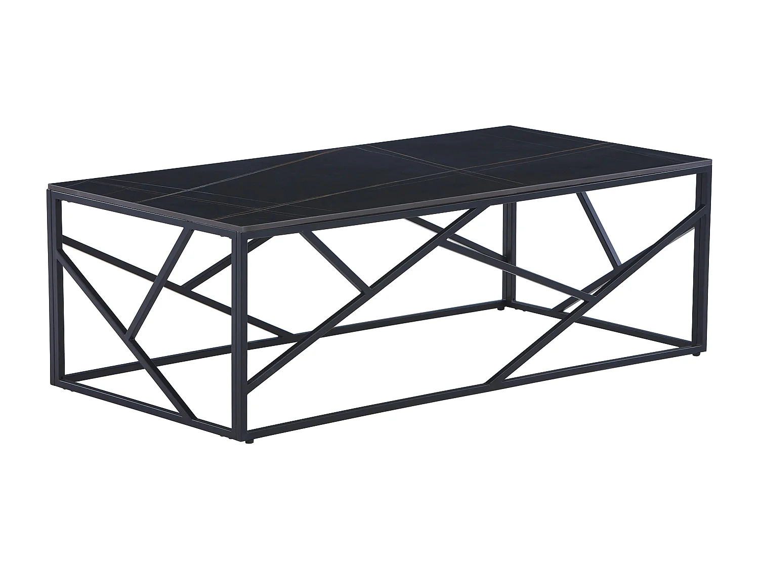 Tavolino in ceramica e Metallo Effetto marmo Nero - MELRONE di PASCAL MORABITO