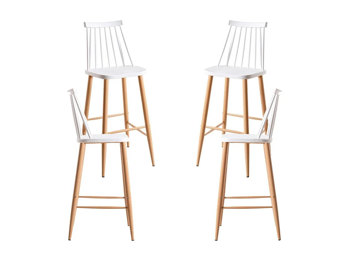 Lote de 4 Taburetes Bik - Blanco