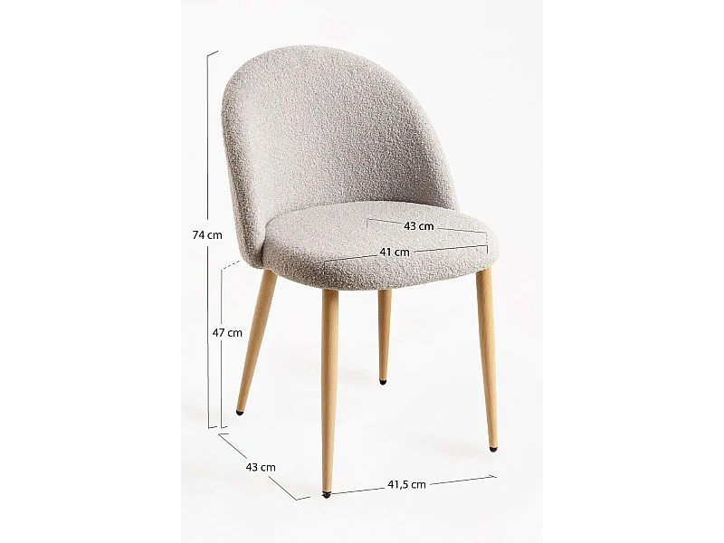 Packs Sillas Comedor - Pack 4 Sillas Vint Borreguito - Gris