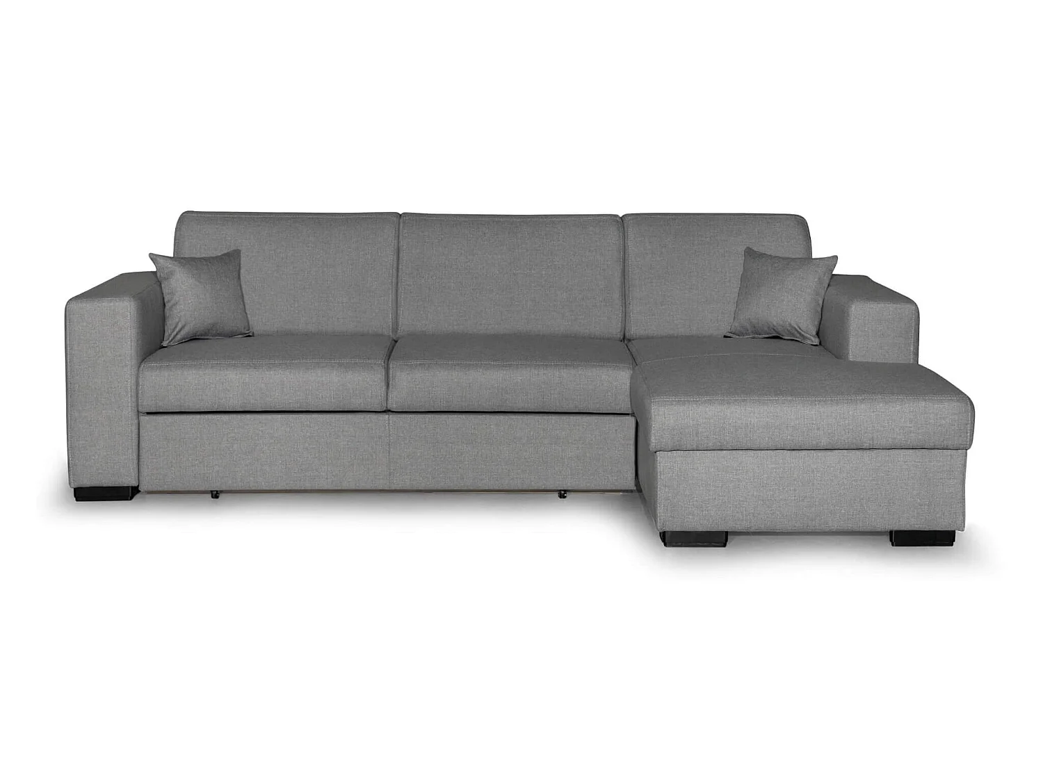 Canapé convertible d'angle droit 4 places en tissu gris clair - CA00003