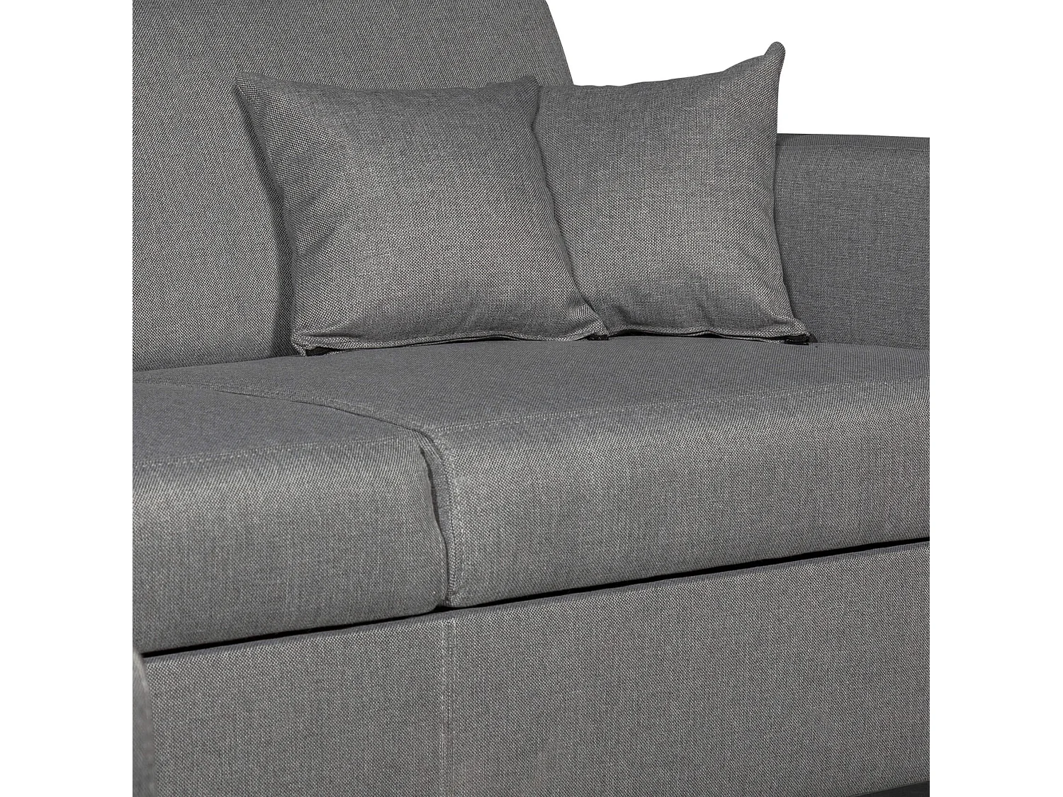 Canapé convertible d'angle droit 4 places en tissu gris clair - CA00003