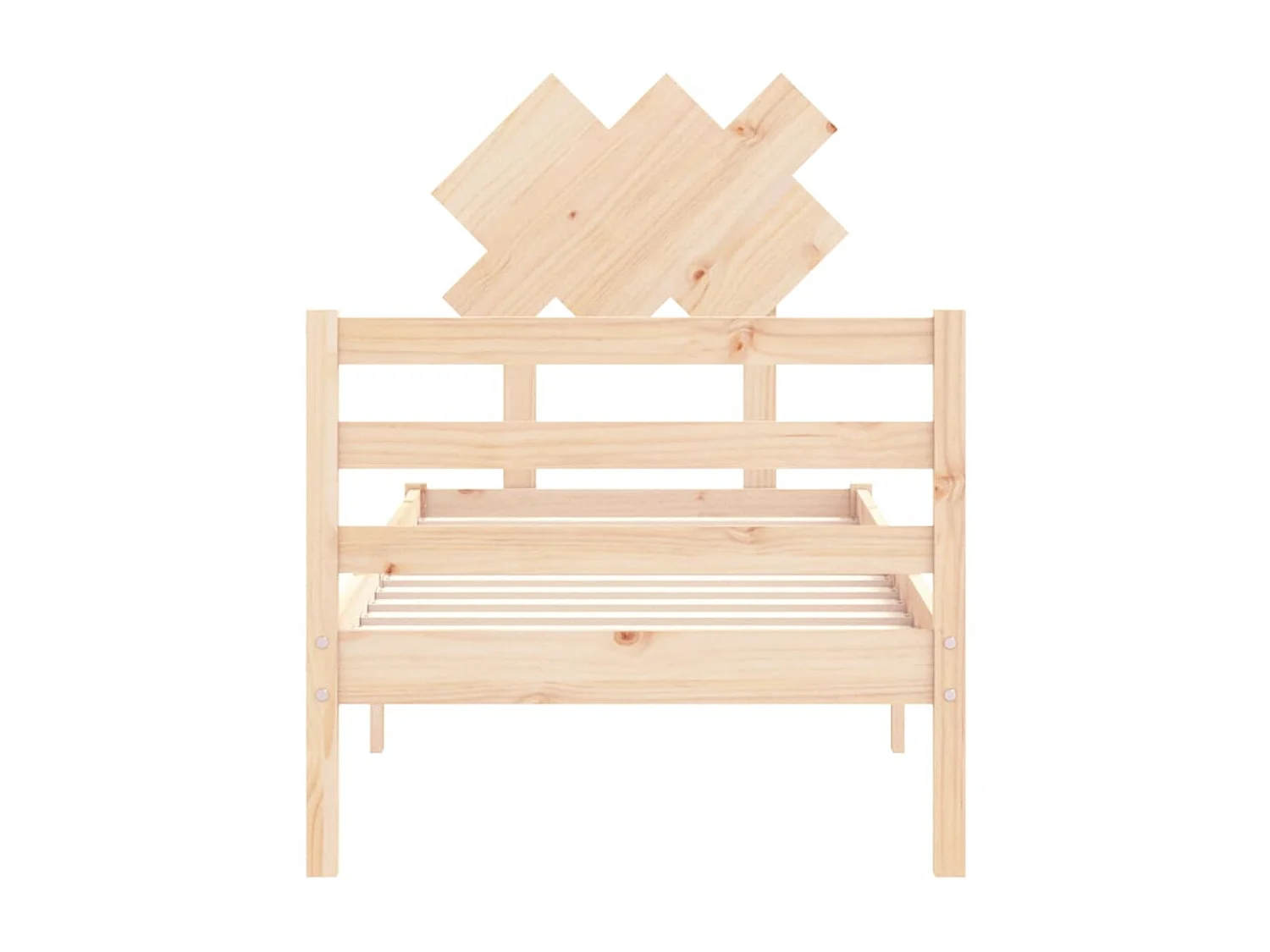 Estructura de cama individual con cabecero madera maciza